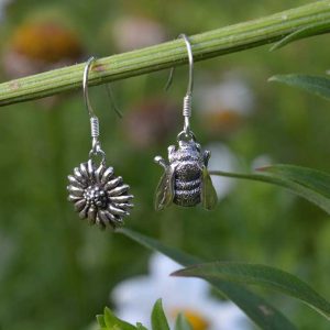Bumblebee Earrings (drop or stud) - Bee & Daisy Drop Earrings