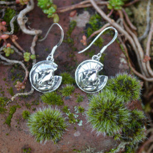 Frog & Lilypad Drop Earrings - Emma Keating Jewellery